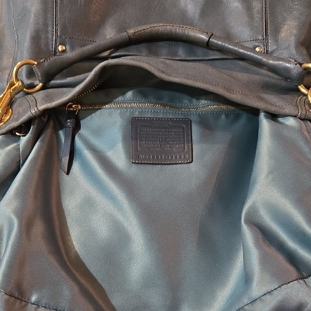 Coach Lyndsey Hampton Teal Leather - Picture 6 of 8